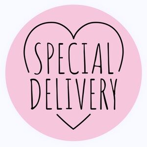 30 STICKERS - 2” ROUND - SPECIAL DELIVERY - PINK